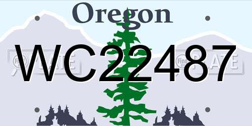 WC22487 Oregon License Plate