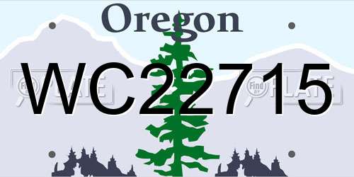 WC22715 Oregon License Plate