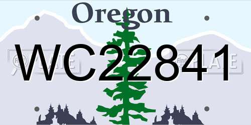 WC22841 Oregon License Plate