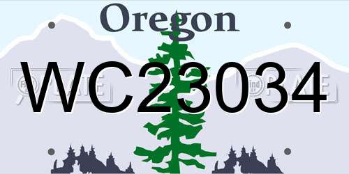 WC23034 Oregon License Plate