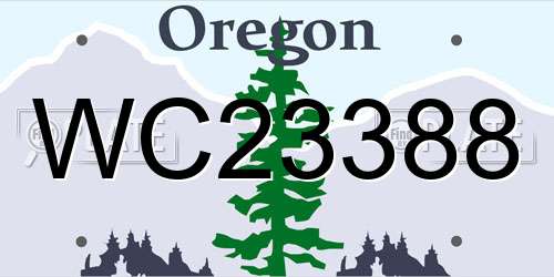 WC23388 Oregon License Plate