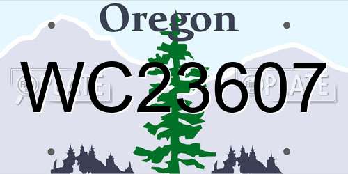 WC23607 Oregon License Plate
