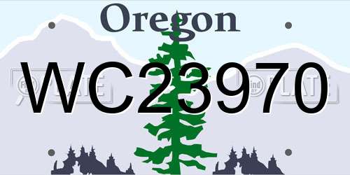 WC23970 Oregon License Plate