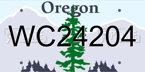 WC24204 Oregon License Plate