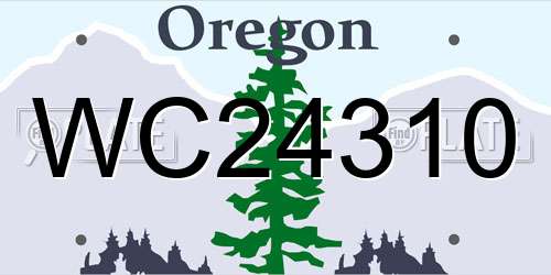 WC24310 Oregon License Plate