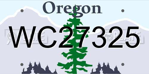 WC27325 Oregon License Plate