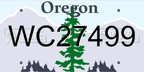 WC27499 Oregon License Plate