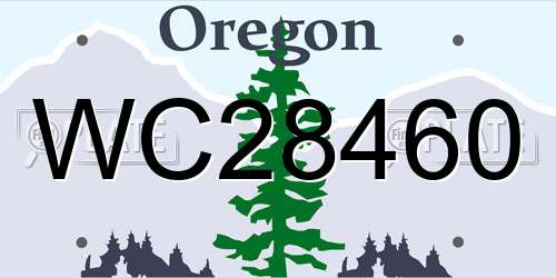 WC28460 Oregon License Plate