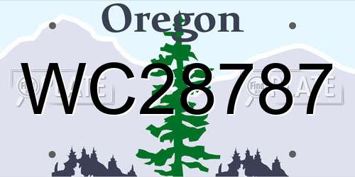 WC28787 Oregon License Plate