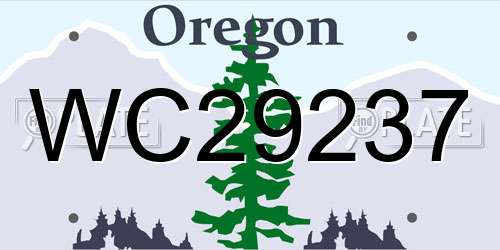 WC29237 Oregon License Plate