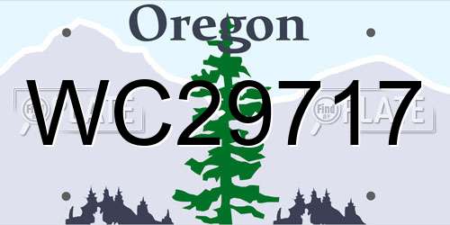 WC29717 Oregon License Plate