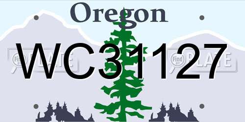 WC31127 Oregon License Plate