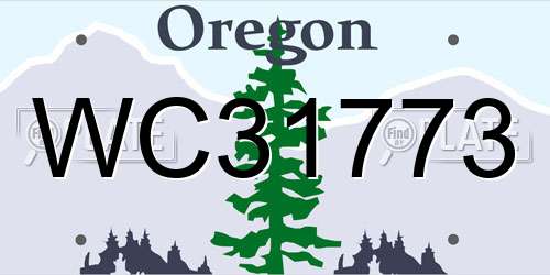 WC31773 Oregon License Plate