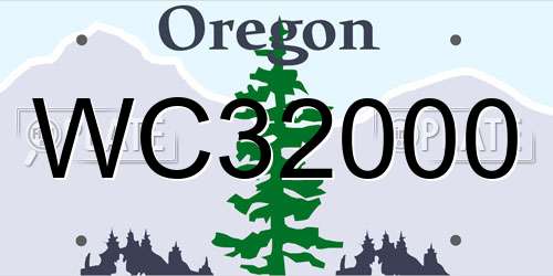 WC32000 Oregon License Plate