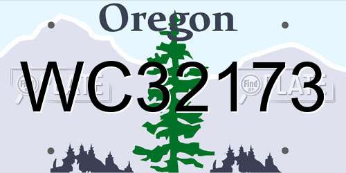WC32173 Oregon License Plate