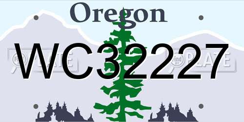 WC32227 Oregon License Plate