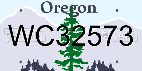 WC32573 Oregon License Plate