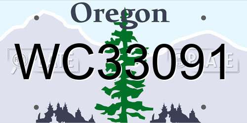 WC33091 Oregon License Plate