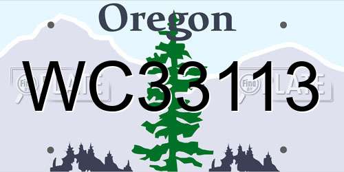 WC33113 Oregon License Plate