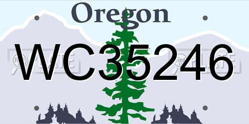 WC35246 Oregon License Plate