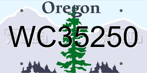 WC35250 Oregon License Plate