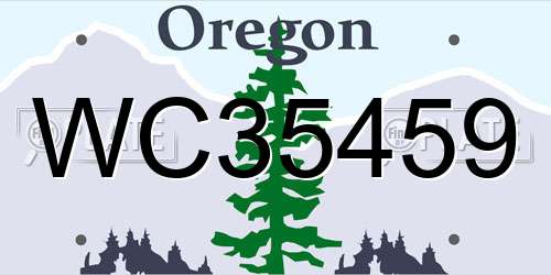 WC35459 Oregon License Plate