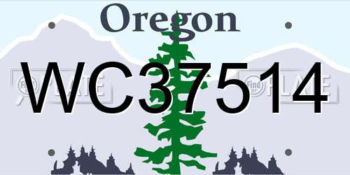 WC37514 Oregon License Plate