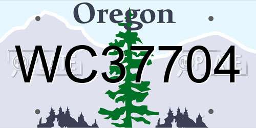 WC37704 Oregon License Plate