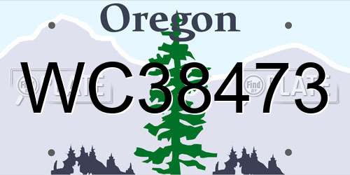 WC38473 Oregon License Plate