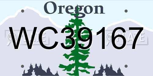 WC39167 Oregon License Plate
