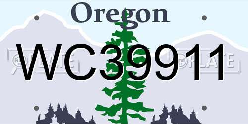 WC39911 Oregon License Plate