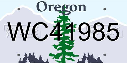 WC41985 Oregon License Plate