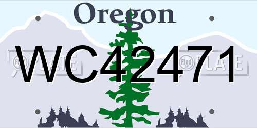 WC42471 Oregon License Plate