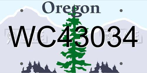 WC43034 Oregon License Plate