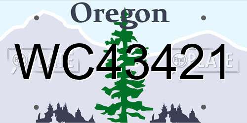 WC43421 Oregon License Plate
