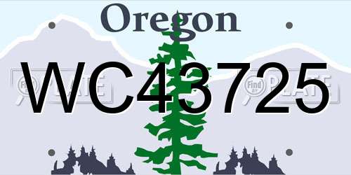 WC43725 Oregon License Plate