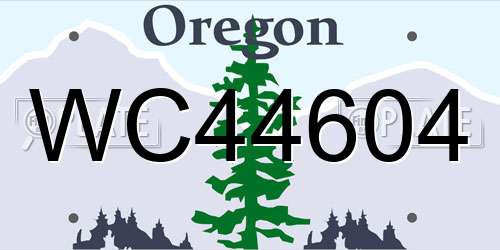 WC44604 Oregon License Plate