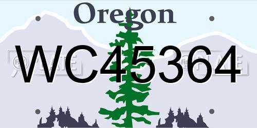 WC45364 Oregon License Plate