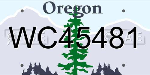 WC45481 Oregon License Plate