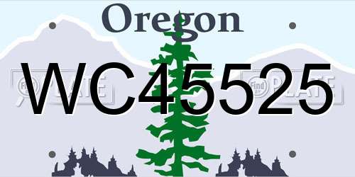 WC45525 Oregon License Plate