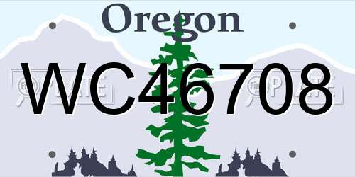 WC46708 Oregon License Plate