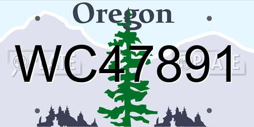 WC47891 Oregon License Plate