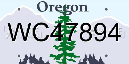 WC47894 Oregon License Plate