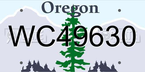 WC49630 Oregon License Plate