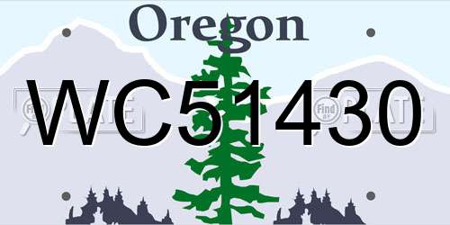 WC51430 Oregon License Plate