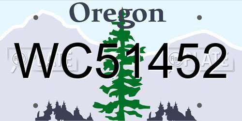 WC51452 Oregon License Plate