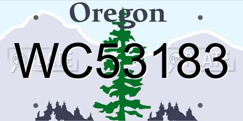 WC53183 Oregon License Plate