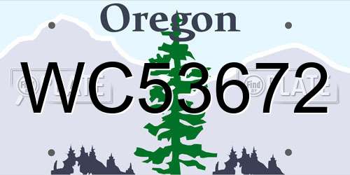 WC53672 Oregon License Plate
