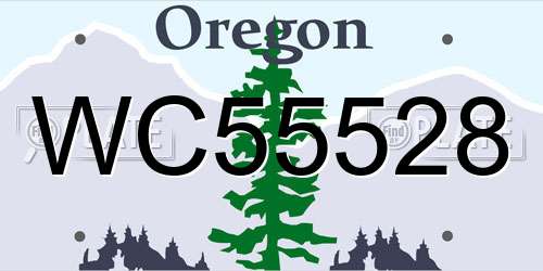 WC55528 Oregon License Plate