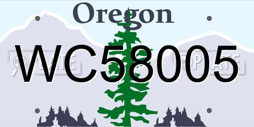 WC58005 Oregon License Plate
